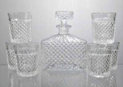 Odlivka vzor Spitzstein ze soupravy lisovaného skla. Sklárna Libochovice