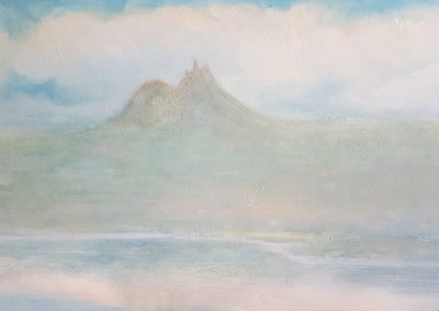 Velký a Malý Bezděz. Olej na sololitu (63 x 35 cm)